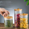 Wooden Lidded Striped Tea And Snacks Storage Jar